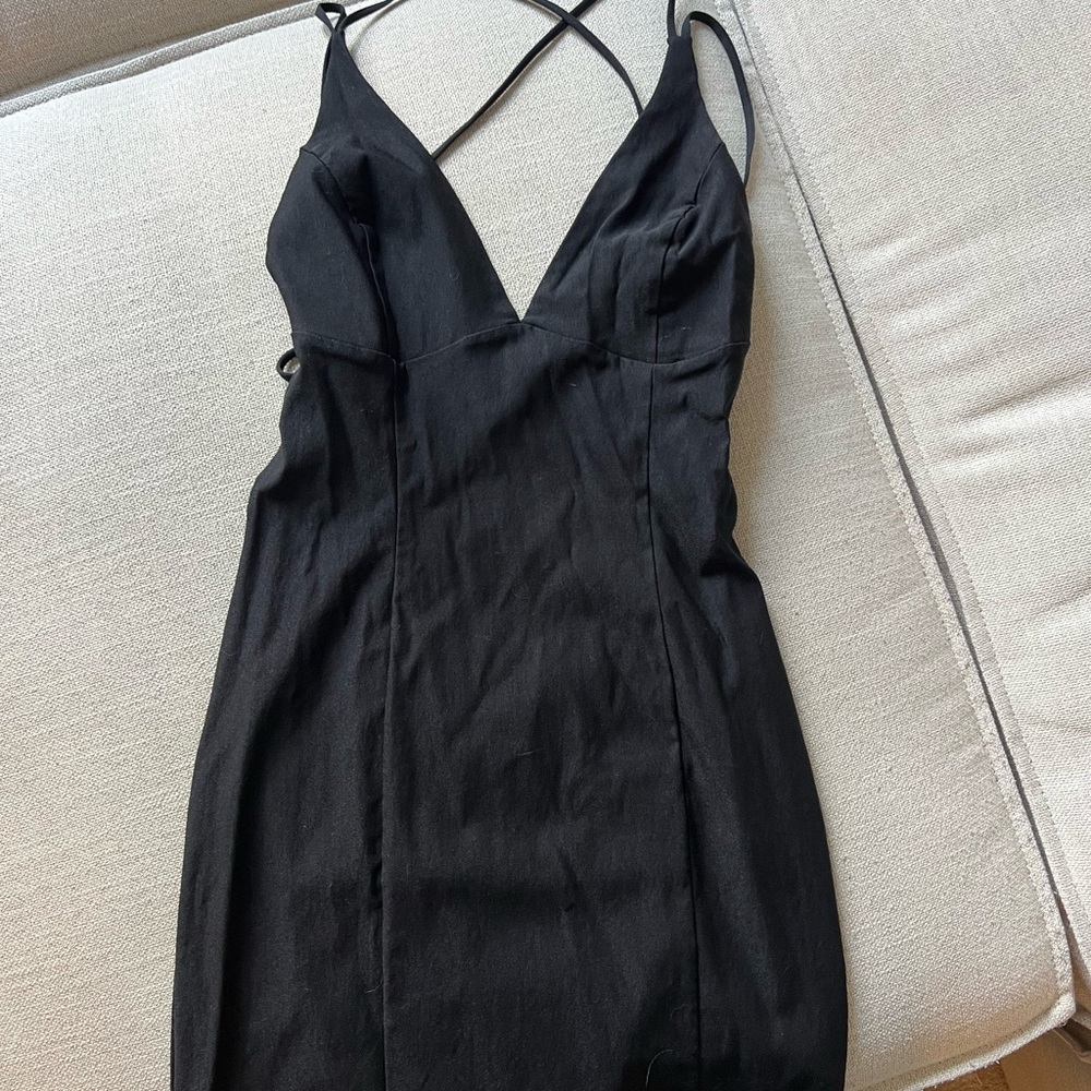 Elegant Black Strappy Dress
